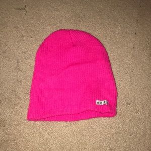 Neon pink Neff beanie